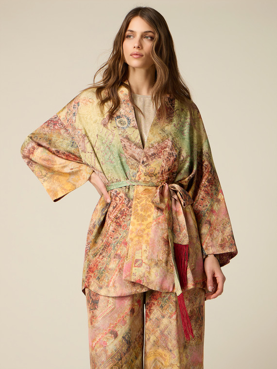 Kimono aus Viskose-Satin