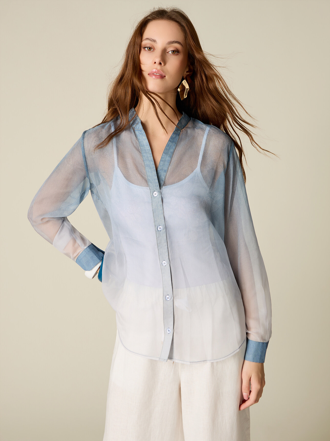 D&eacute;grad&eacute; georgette shirt image number 0
