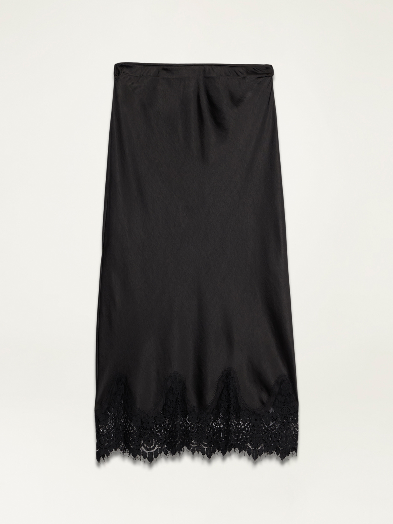 Satin skirt with lace image number 4