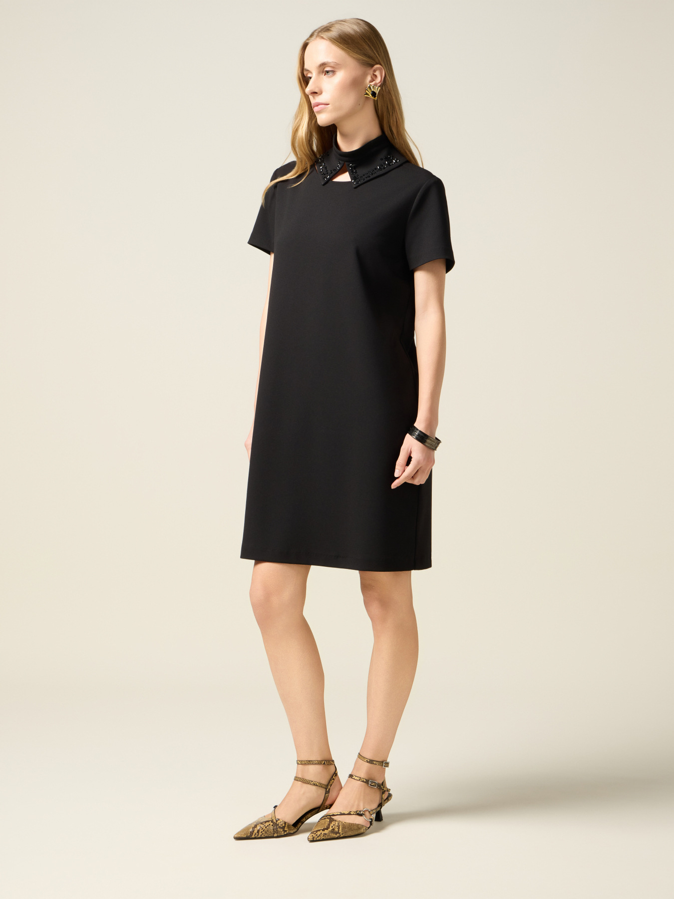 Regular dress in fluid fabric image number 0