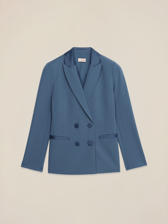 Blazer cruzado con botones forrados