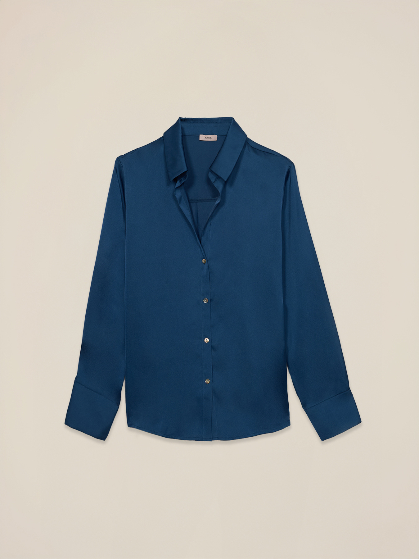 Camisa de sat&eacute;n de color liso image number 3