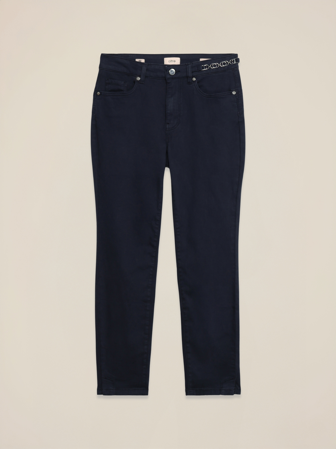 Regular trousers with chain detail image number 4