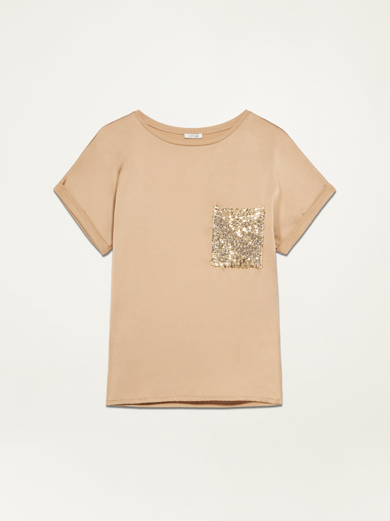 T-shirt con taschino in paillettes image number 3