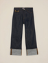 Jeans palazzo de mezclilla con hebilla de joyer&iacute;a image number 4