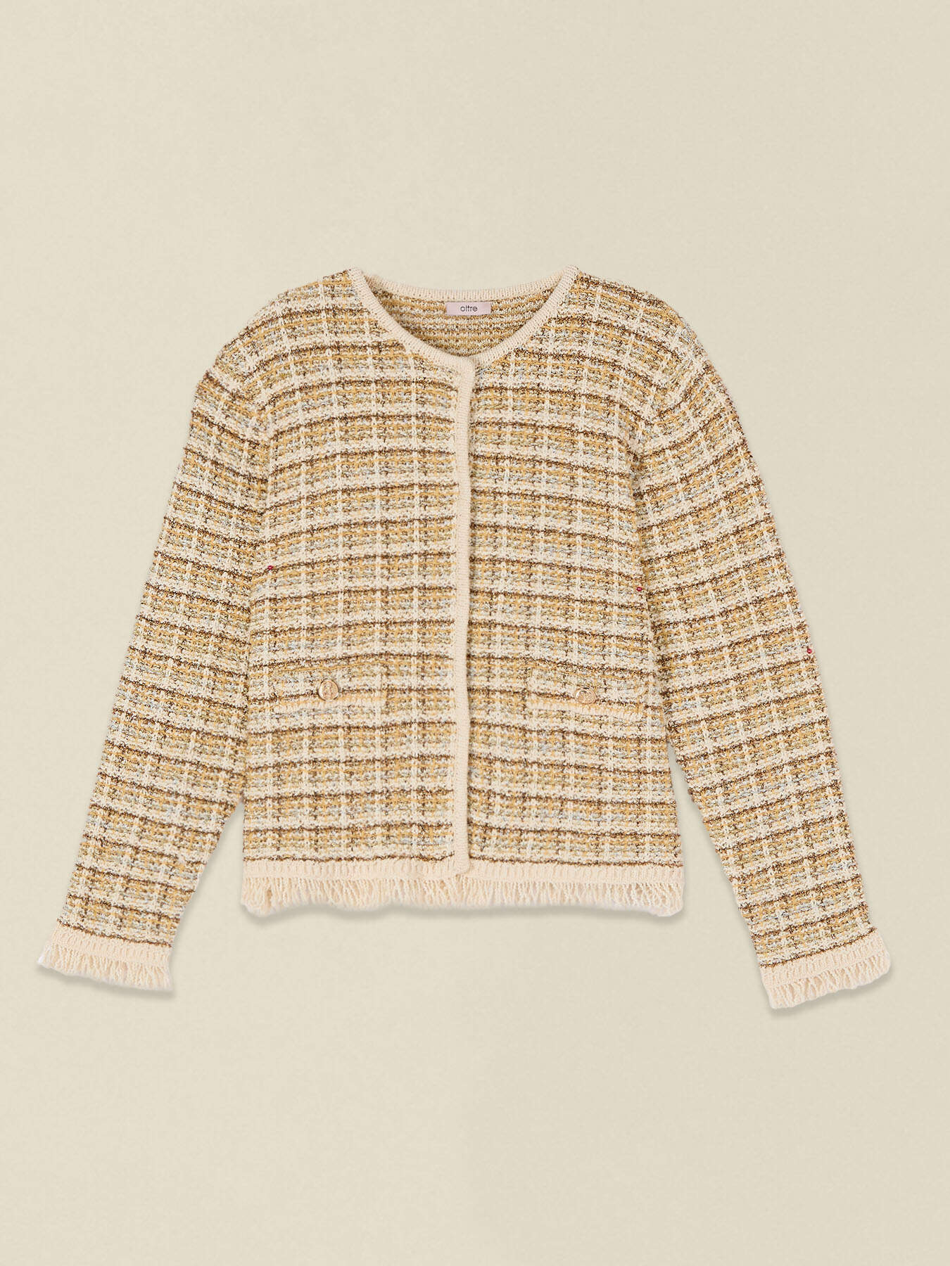 Cardigan misto cotone con frange image number 3