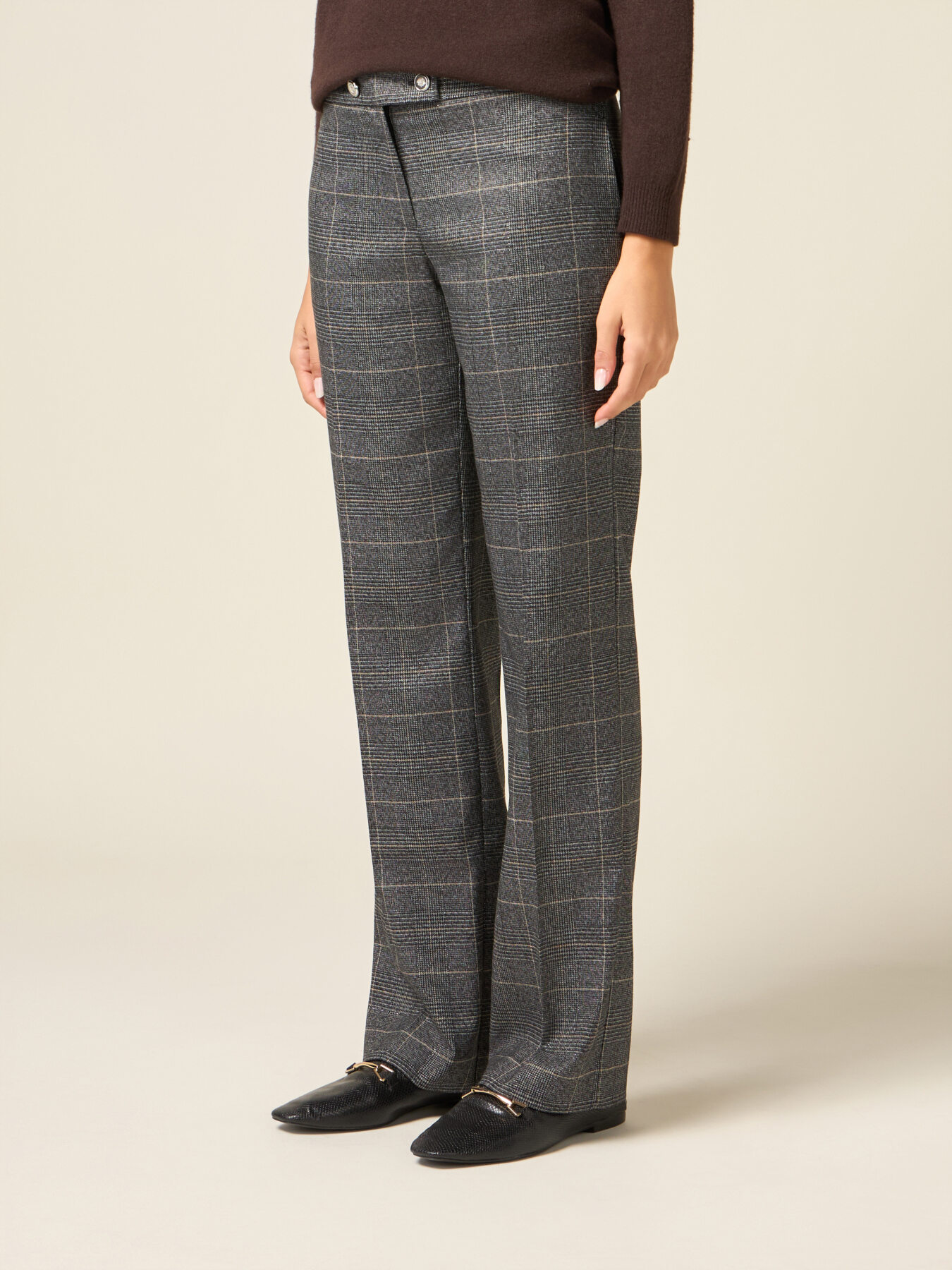 Pantalon palazzo &agrave; carreaux image number 3