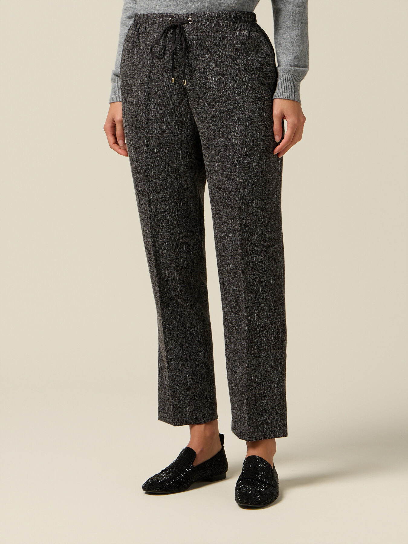 Mélange fabric joggers image number 3