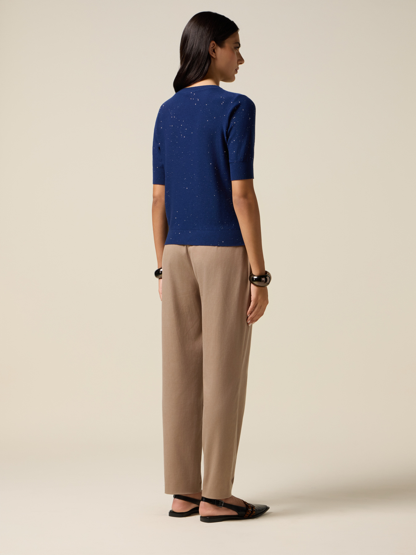 Mixed viscose sweater with sequins image number 1