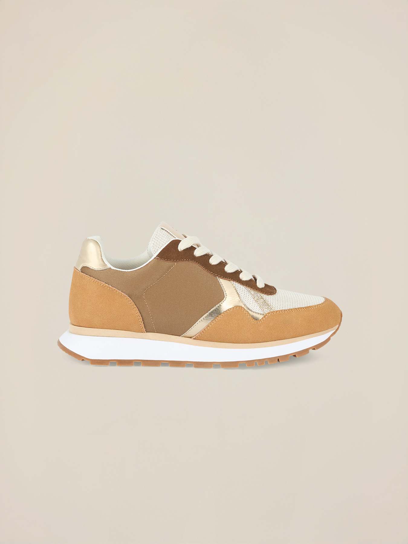 Flatform sneakers in mixed materials image number 2