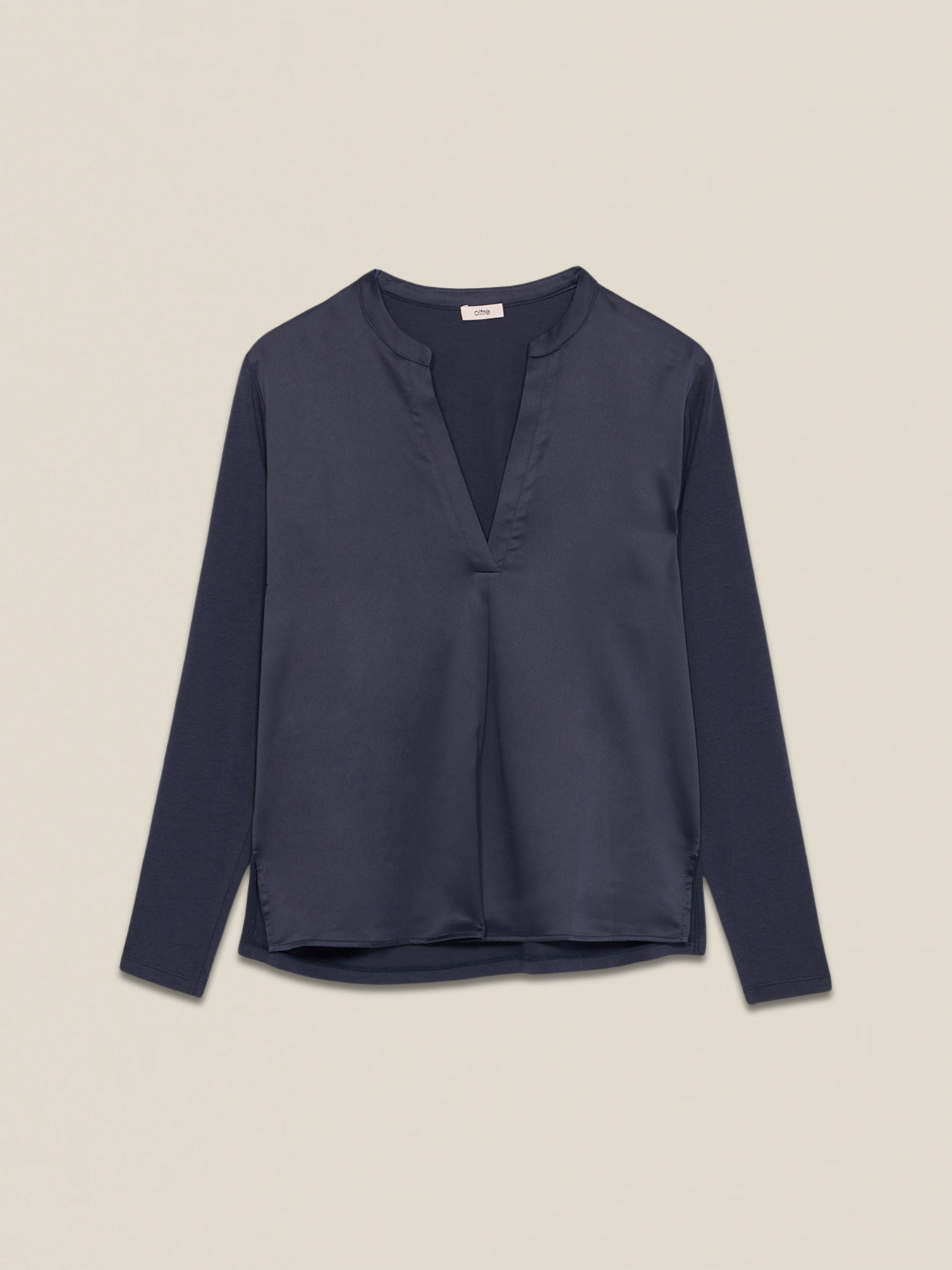 Two-material long sleeve T-shirt image number 3