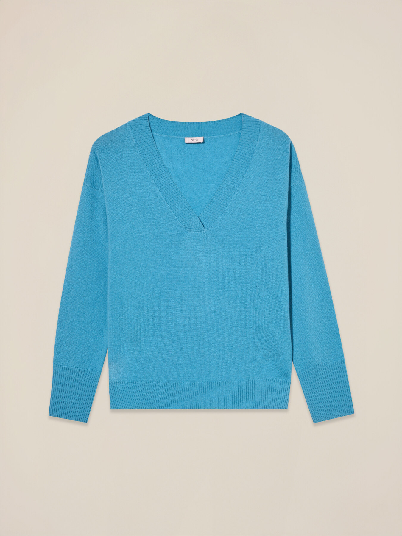 Jersey de cuello pico en lana/cachemir image number 3