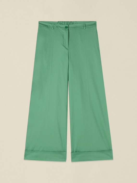 Pantalon court en m&eacute;lange de coton