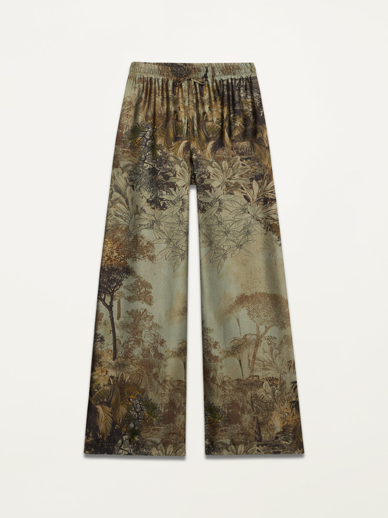 Pantaloni palazzo in raso fantasia image number 4