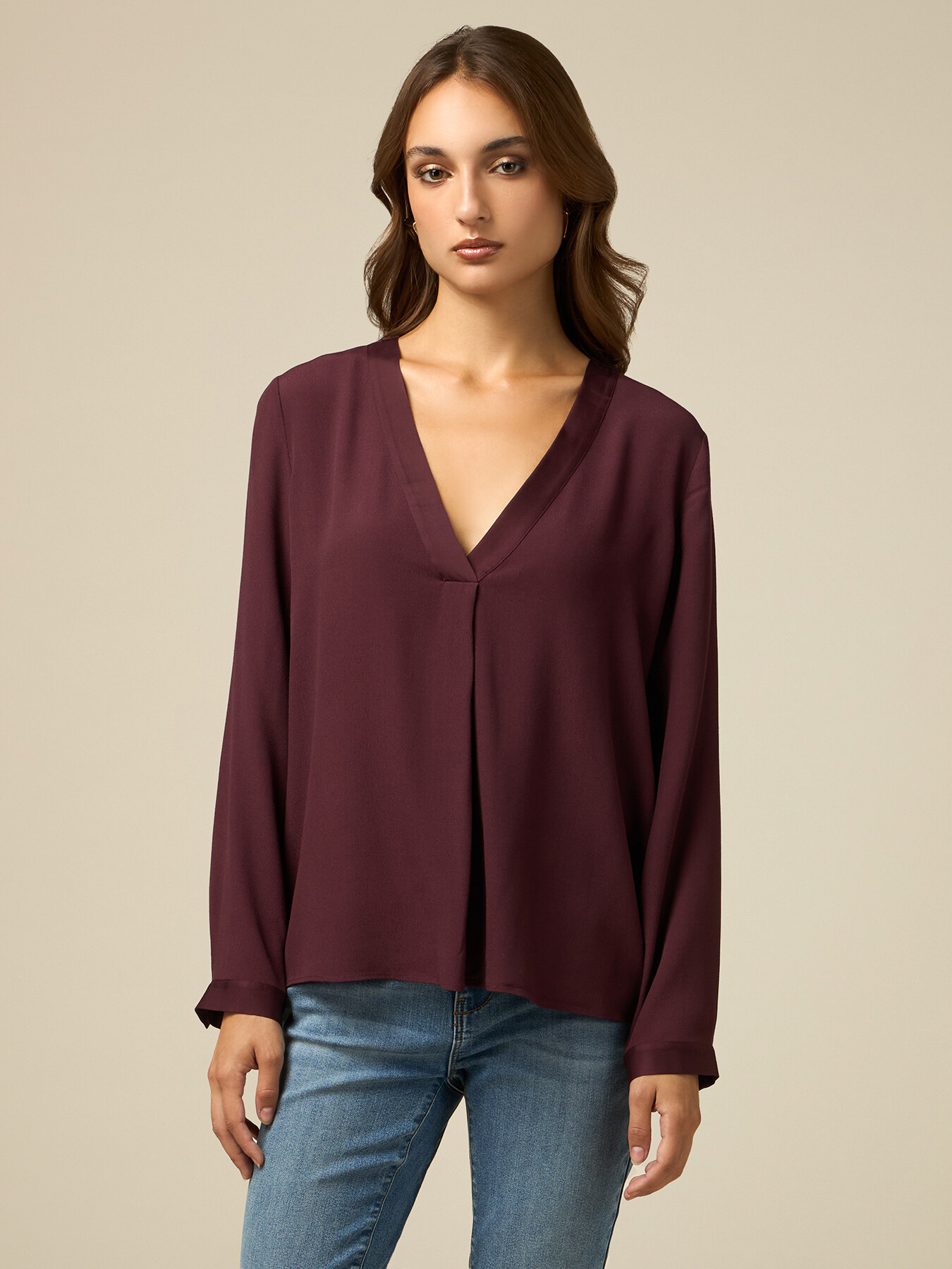 Blusa in viscosa cr&ecirc;pe image number 0