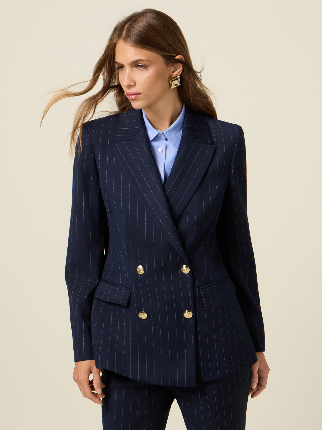 Blazer crois&eacute; &agrave; rayures image number 1