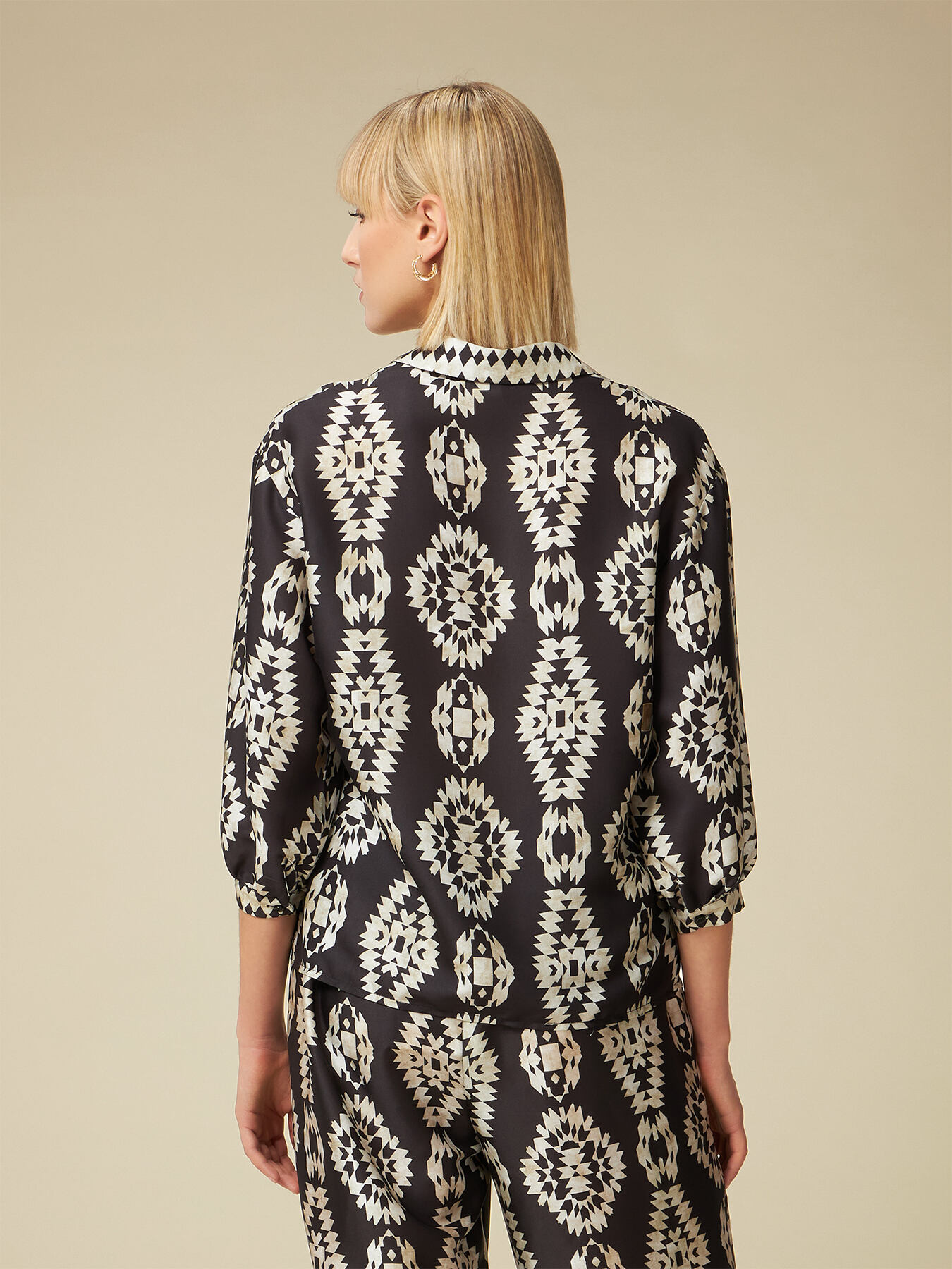 Patterned twill blouse image number 1