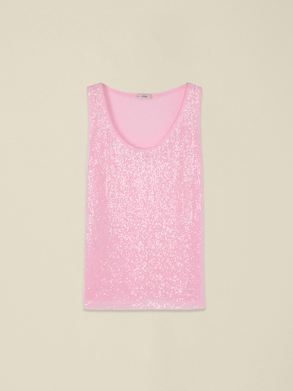 Top en tulle et paillettes