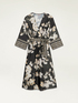Midi-Kleid aus Satin mit Blumenmuster image number 4