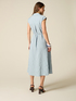 Striped shirt dress with belt image number 1