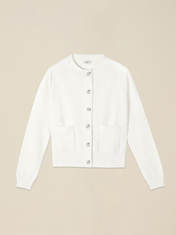 Chaqueta de punto con micro lentejuelas