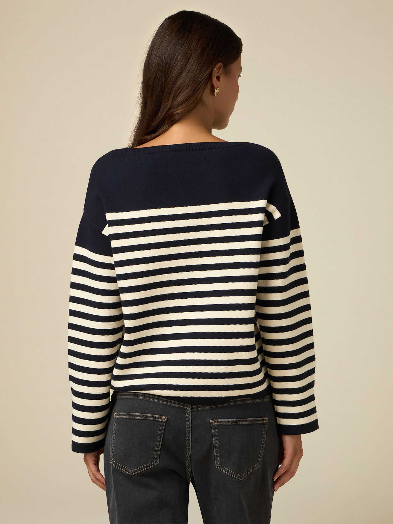 Striped knit sweater image number 1