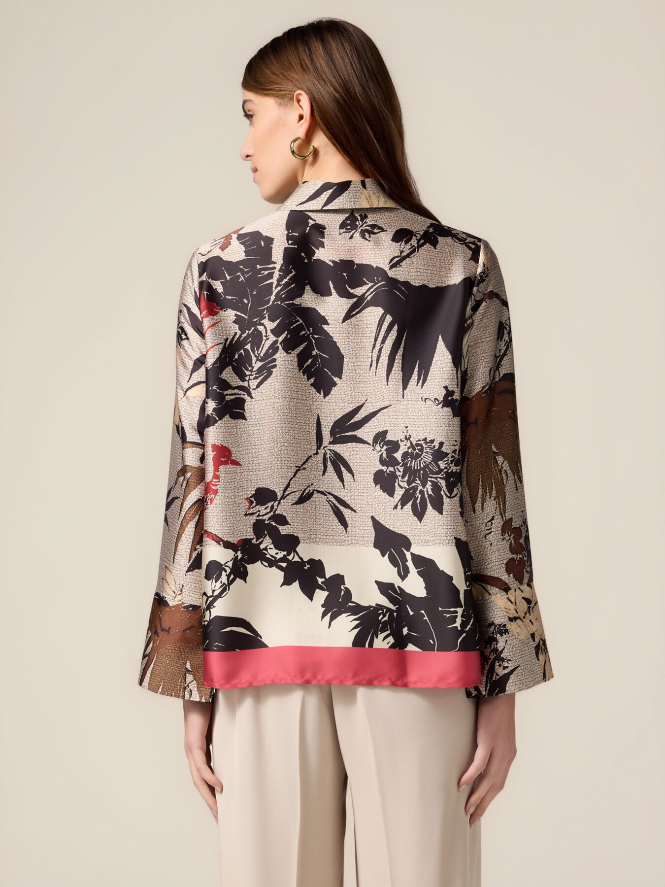 Patterned satin shirt image number 1