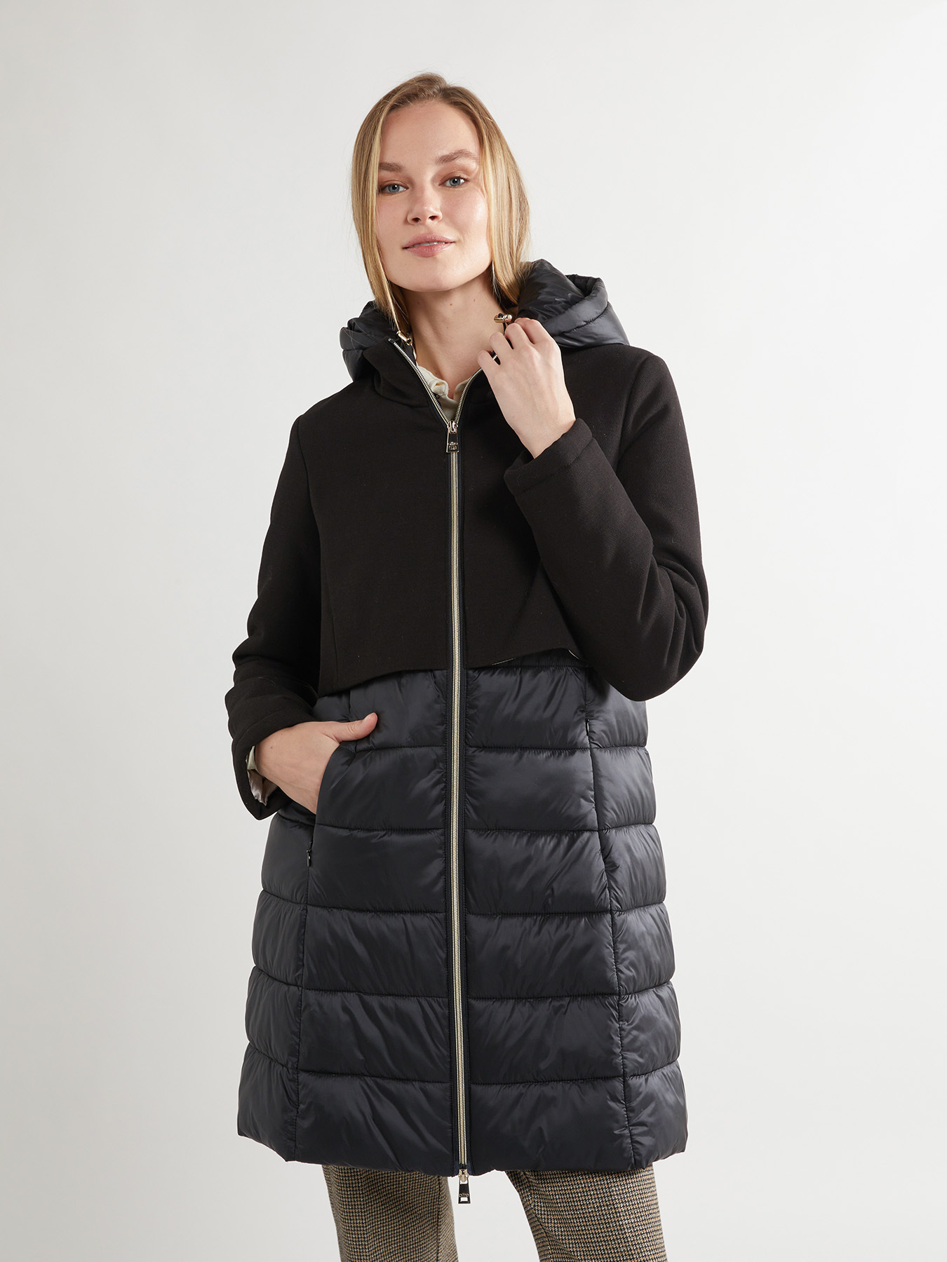 Plumífero midi combinado