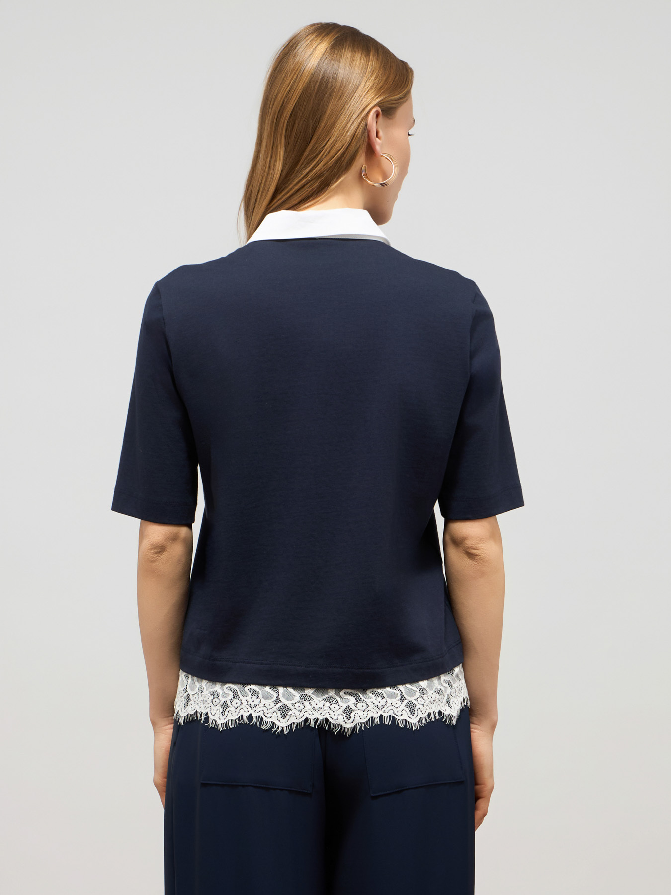 Polo avec broderie et dentelle image number 1