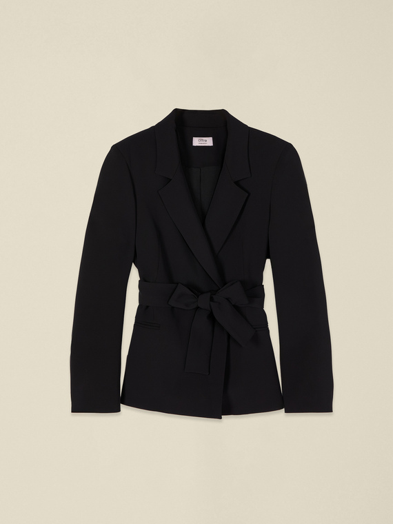 Blazer with tie belt