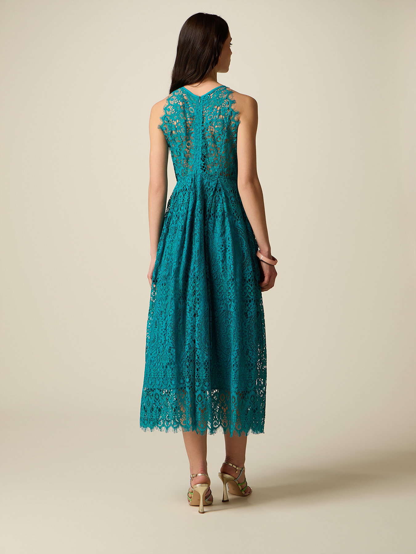 Vestito flare midi in pizzo image number 1