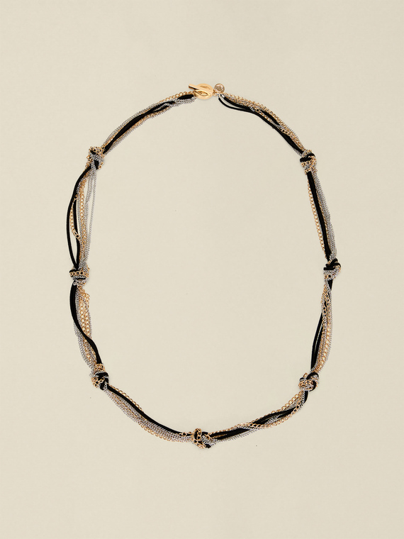 Multi-strand necklace with decorative knots