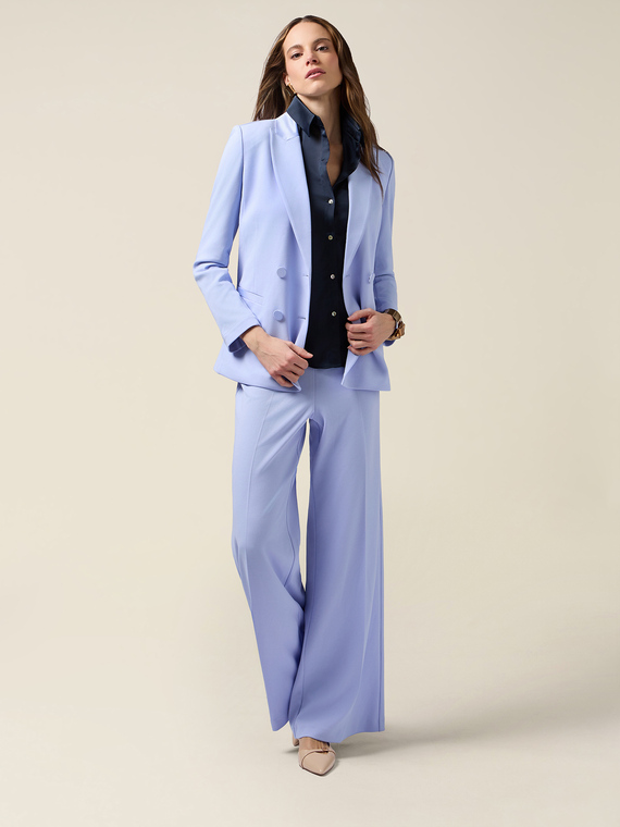 Pantaloni palazzo din țesătură crepe