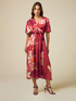 Patterned satin midi dress image number 0