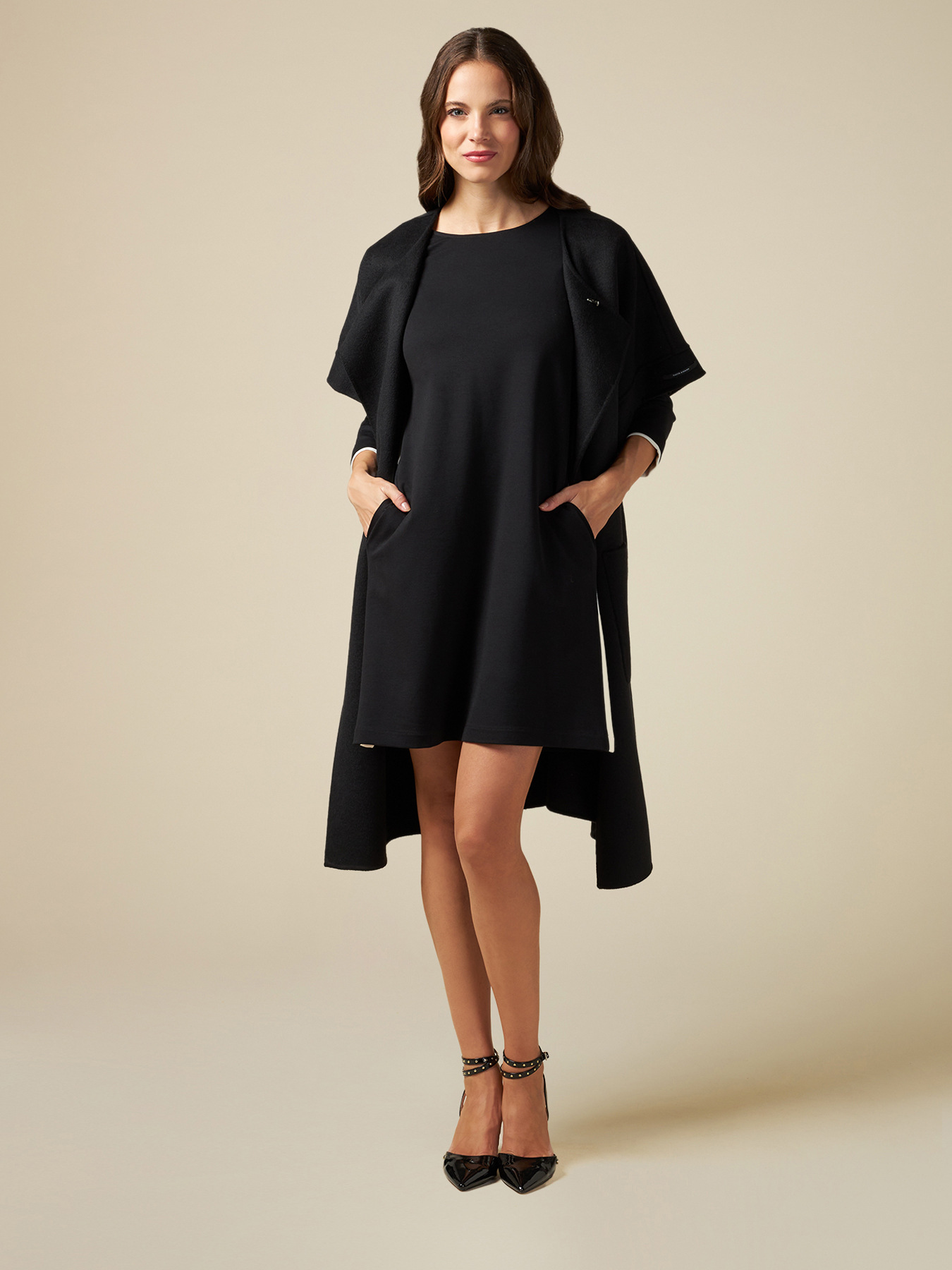 Vestito in punto milano con profili a contrasto image number 3