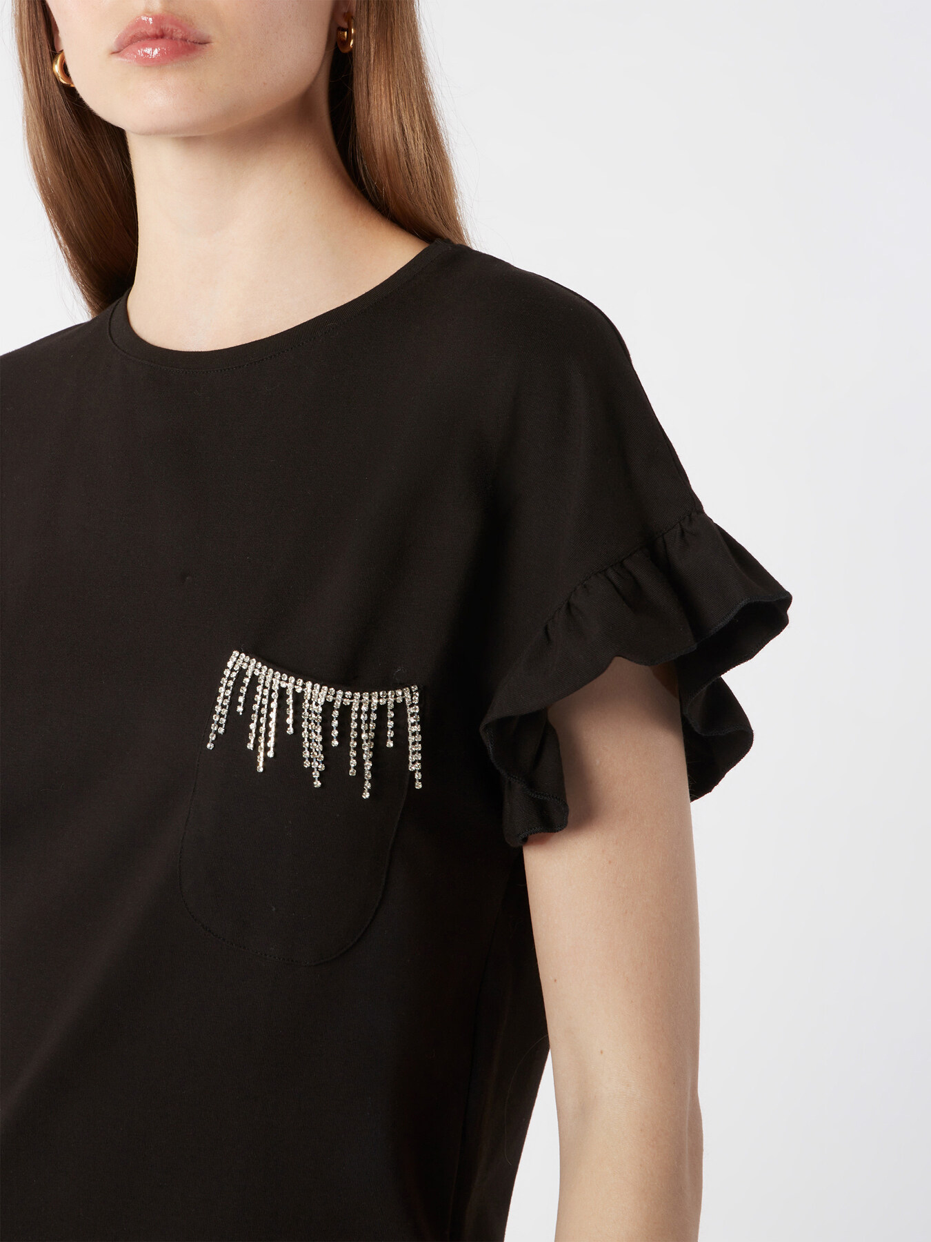 T-shirt con taschino e pietre image number 2