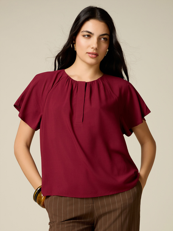 Bluse aus Viskose mit Drapierung