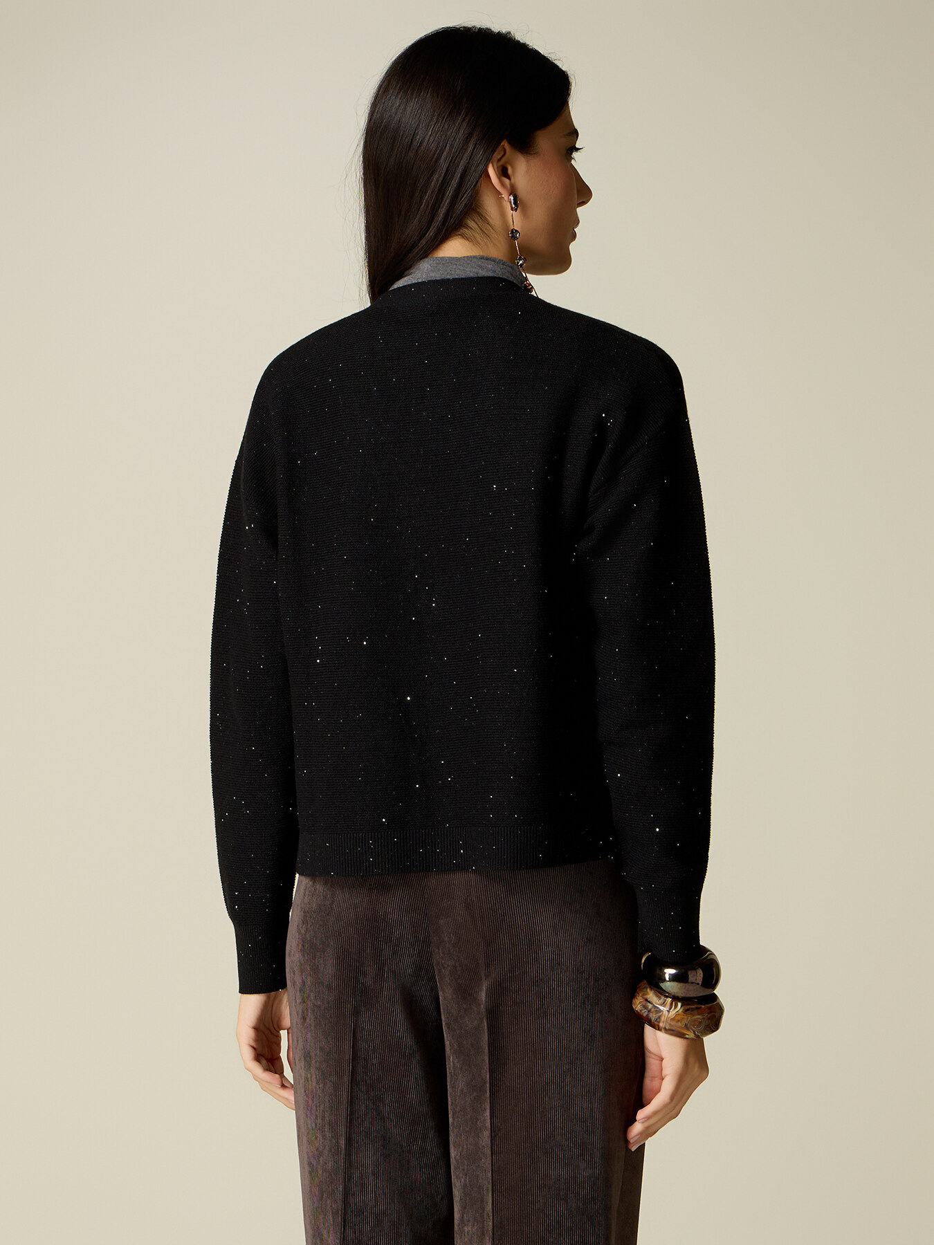 Cardigan con micro paillettes image number 1