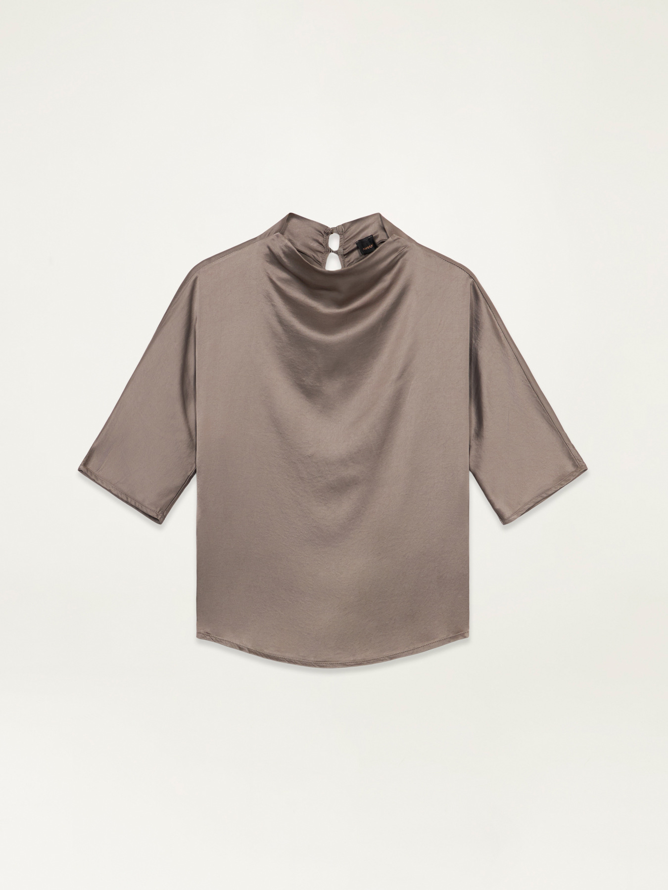 Satin turtleneck blouse image number 0