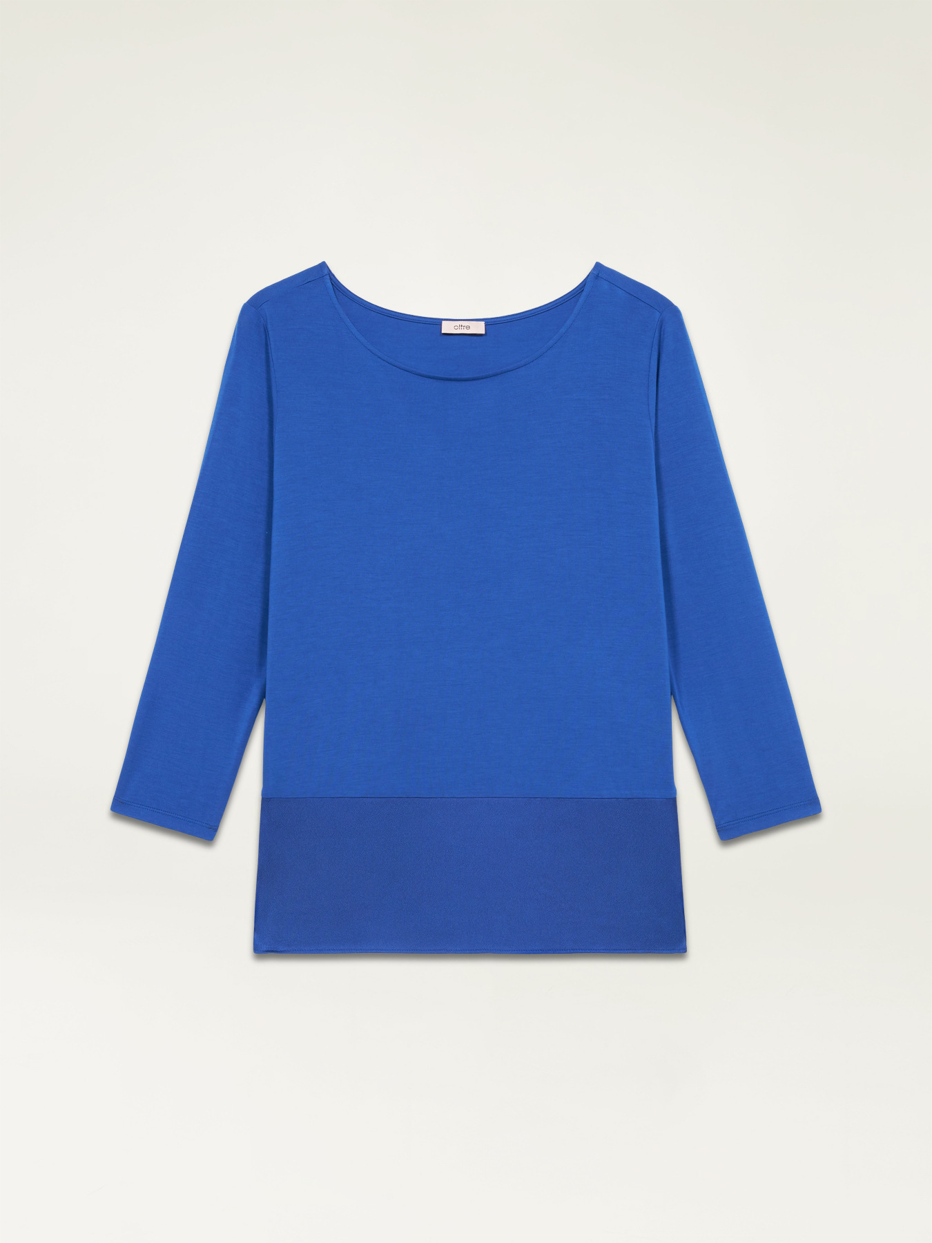 T-shirt con inserto in popeline a righe