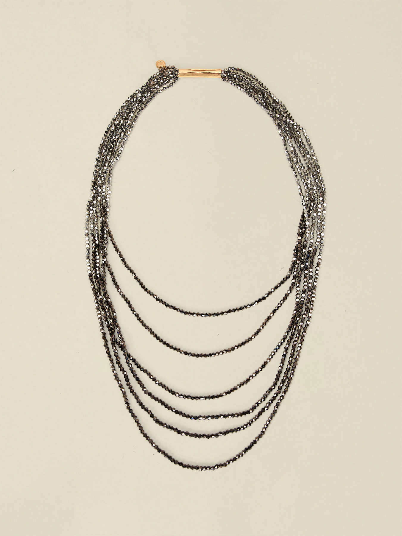Multi-strand necklace with faceted beads image number 1
