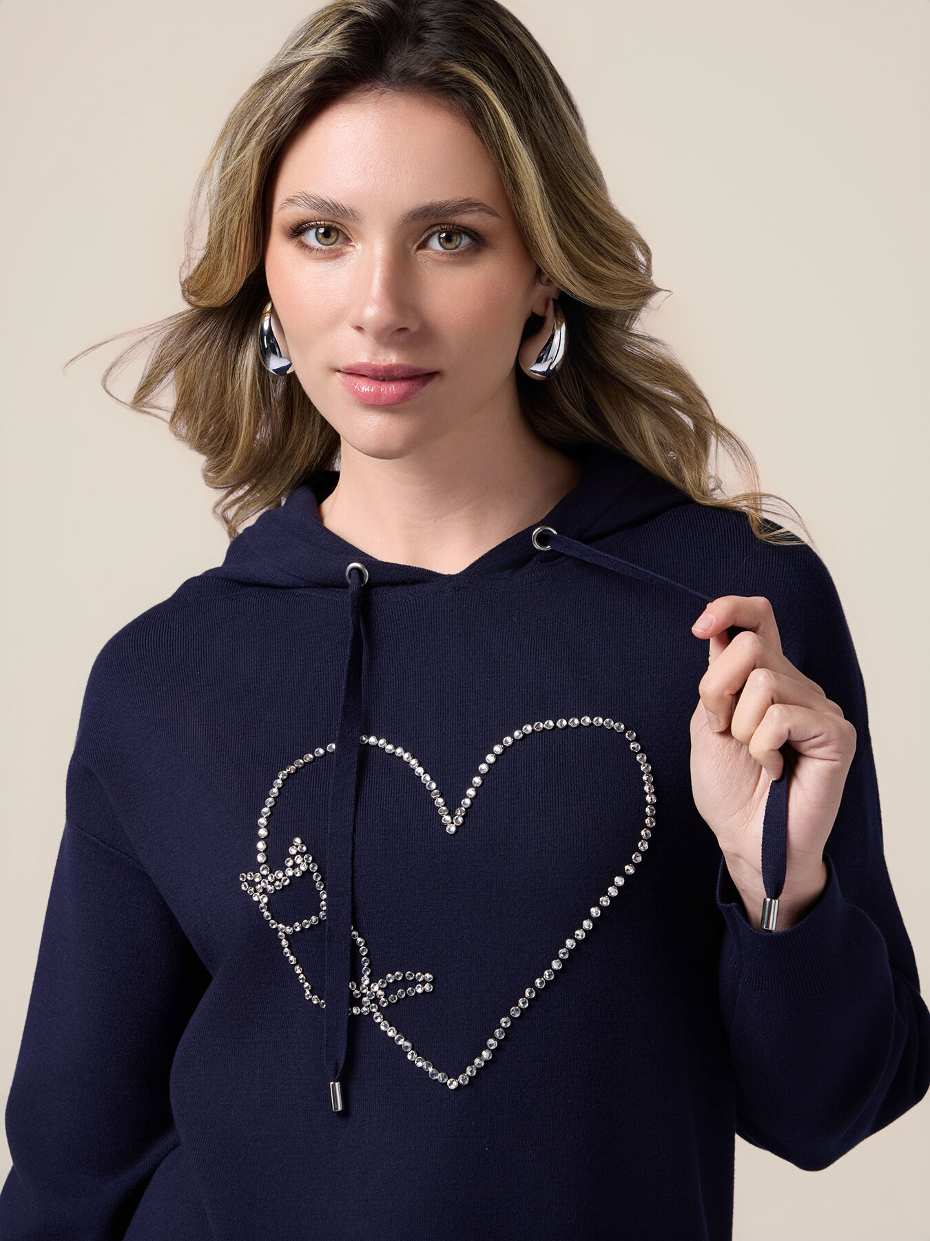Sweat-shirt en maille avec broderie bijou image number 2