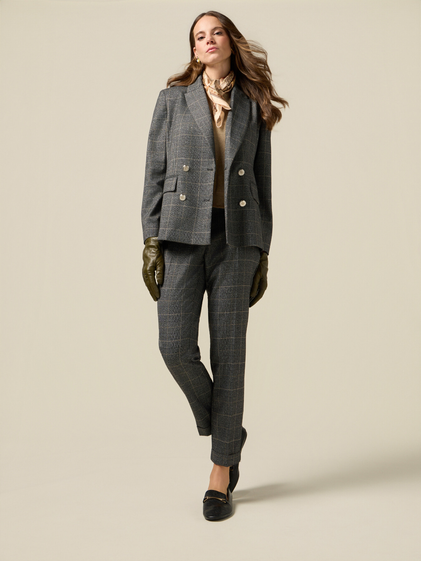 Regular check trousers image number 0