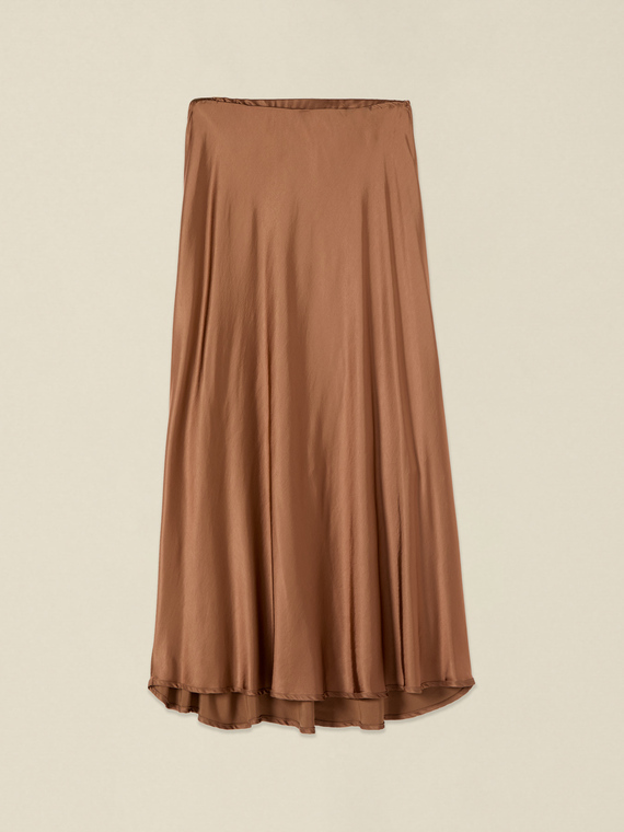 Viscose satin skirt