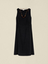 Vestito flared misto lino con collana image number 3