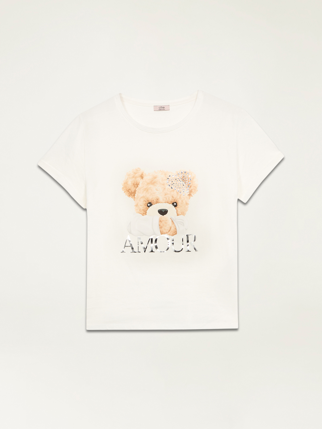 T-shirt in cotone con stampa e applicazioni image number 3