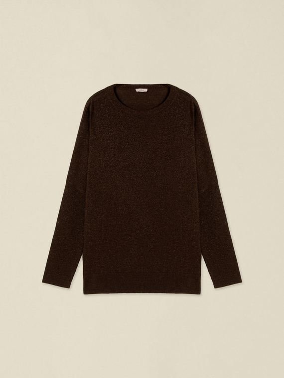 Oversized lurex wool-blend sweater