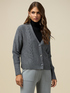 Wool blend cardigan with jewel button image number 0