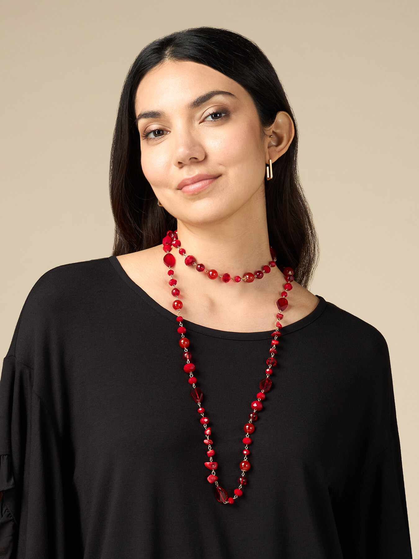 Lange Halskette mit Steinen image number 0