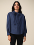 Denim shirt with studs and bow image number 0